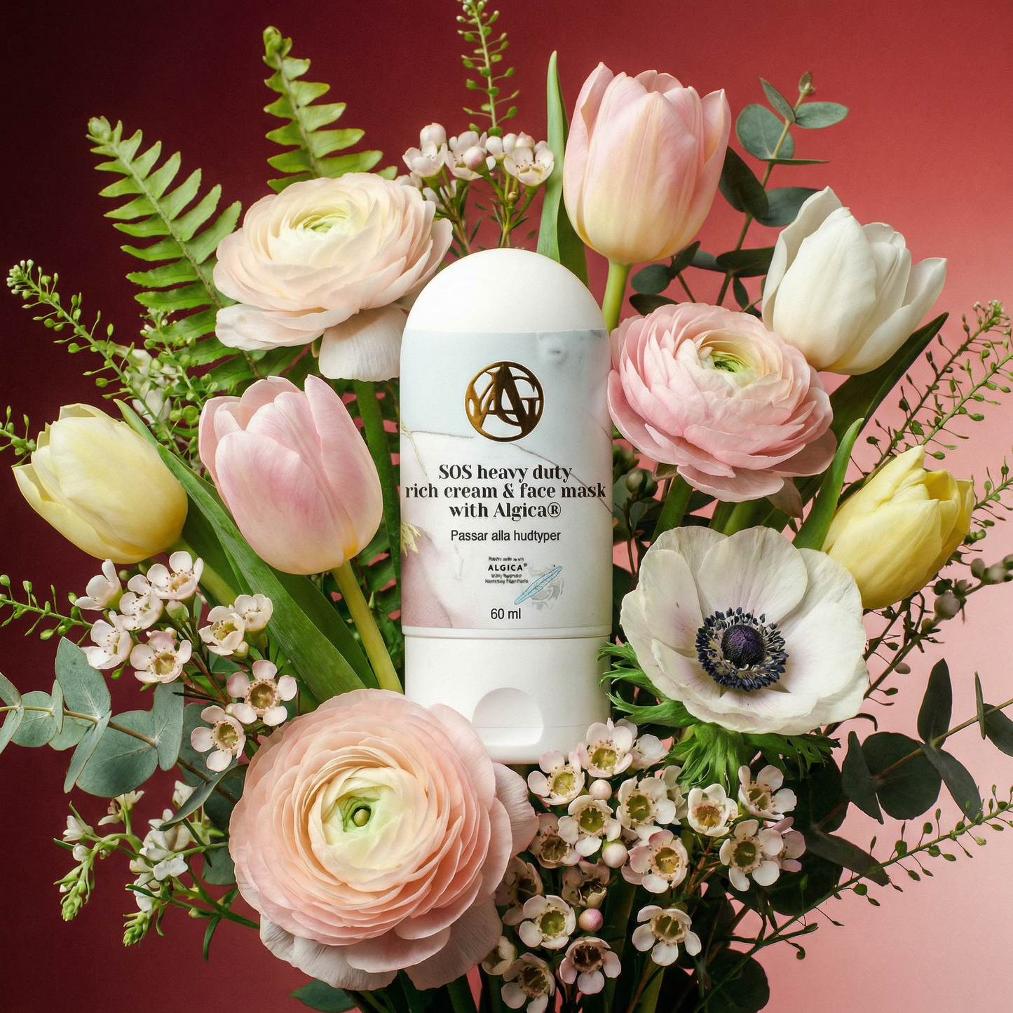 SOS heavy duty rich cream & face mask with Algica® YAG Sweden