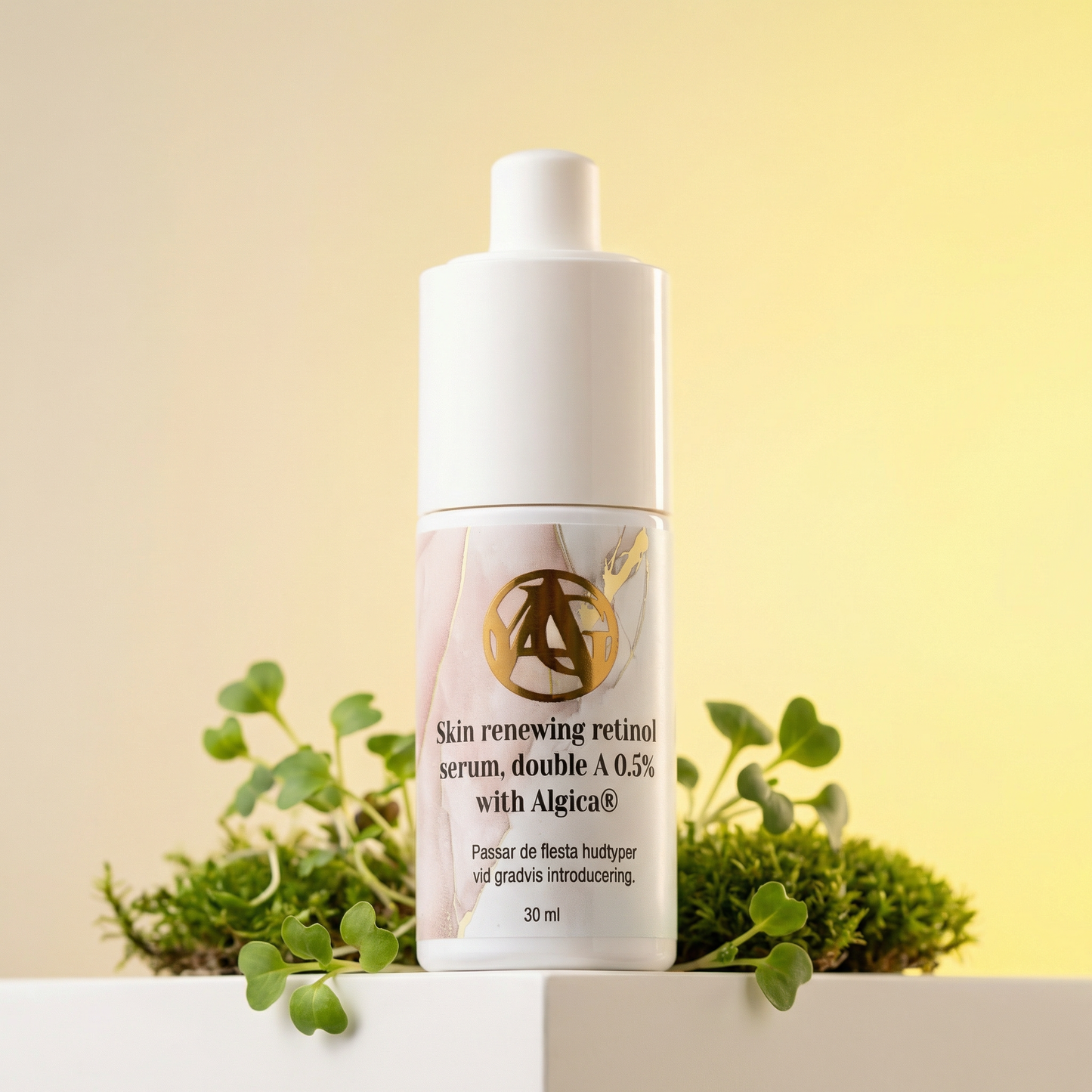 Skin renewing retinol serum double A with Algica ® 0,5% YAG Sweden